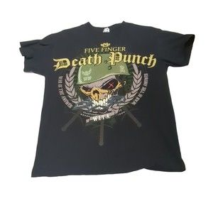 FIVE FINGER DEATH PUNCH “WITA” Licensed Concert T-Shirt 2013. Size Medium. Black